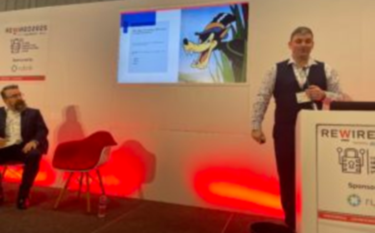 Chris Day (right), NHSE clinical lead for cyber operations, at Rewired25