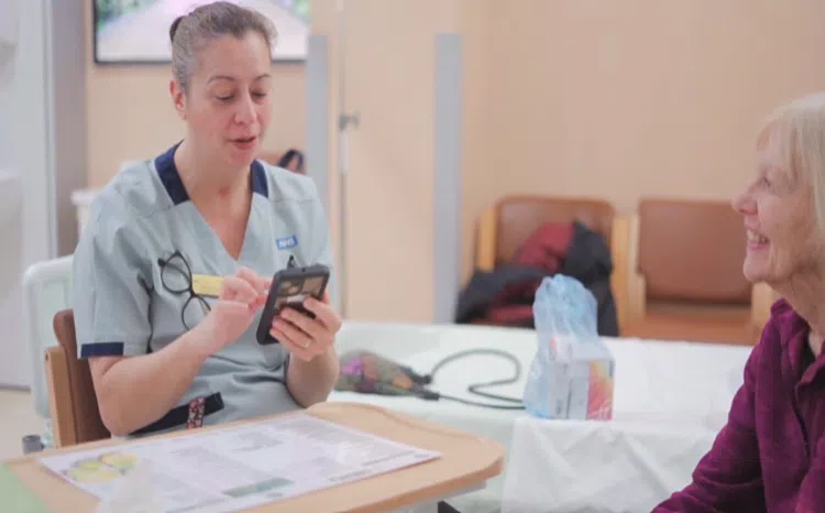 Nervecentre app in use with patient