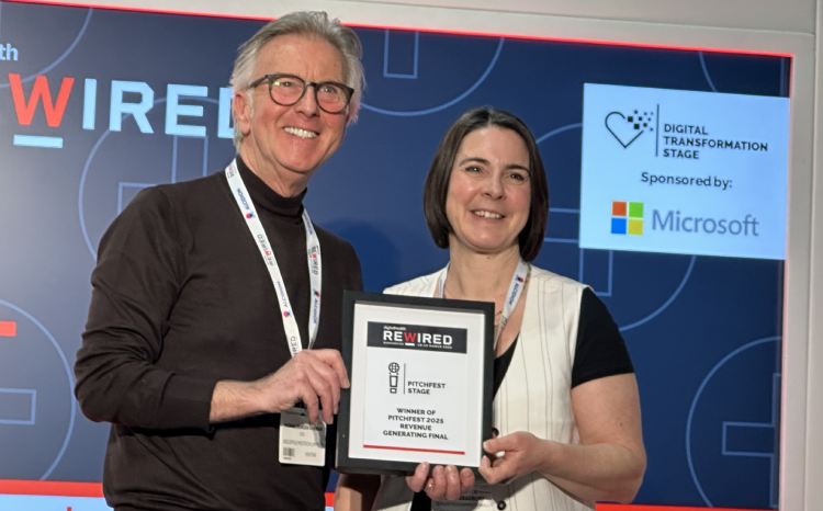 Michael Morgan-Curran, chief executive at Asclepius, accepting the Pre-revenue generating Pitchfest 2025 award