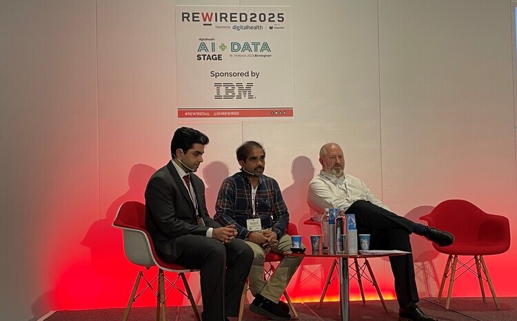 Left to right: Omar Khan, interoperability standards architect at NHS England, Ravi Natarajan, technical architect at NHS England and Hamish Price, Genomics Unit programme manager at NHS England