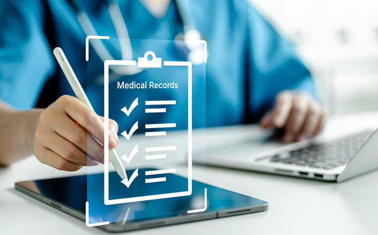 Doctor using a tablet