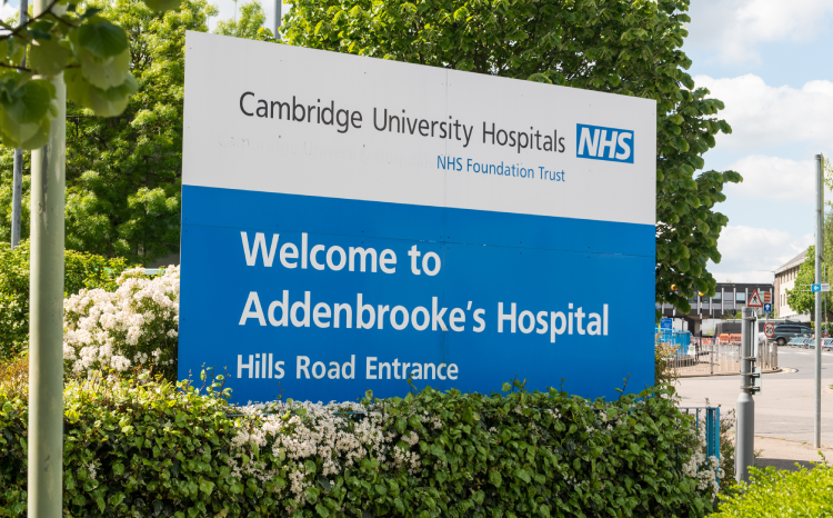 Addenbrooke's Hospital CUH sign